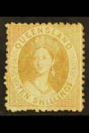 QUEENSLAND 1880 10s Bistre- Brown, SG 126, Mint No Gum, Slightly Rough Perfs At Base. Cat £850 For More... - Other & Unclassified