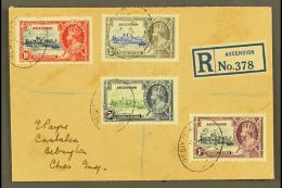 1935 Silver Jubilee Complete Set, SG 31/35, Fine Used On Reg Cover To England, Tied By Oval REGISTERED / ASCENSION... - Ascensión