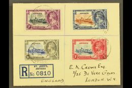 1935 Silver Jubilee Complete Set, SG 91/94, Very Fine Used On Neat Registered Cover To London Tied By ST JOHNS /... - Andere & Zonder Classificatie