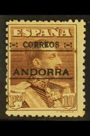 SPANISH 1928 10 Peseta Brown Perf 12½, Mi 12A, Mint With Small Tone Spot For More Images, Please Visit... - Other & Unclassified