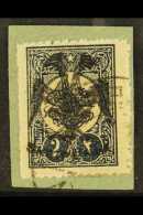 1913 2pi Blue- Black Plate 1, Michel 8, Superb Used On Piece. Signed Raybaudi.  For More Images, Please Visit... - Albanien