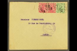 1917 (22 May) Envelope To Paris Bearing India KGV ½a And 1a Pair, Tied By Aden Camp Cds's; Alongside Very... - Aden (1854-1963)