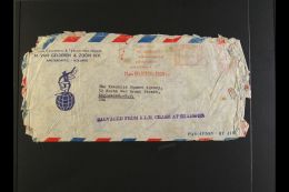 CRASH MAIL 1954 (4 Sept) Meter Mail Cover From Amsterdam To New York With Violet "SALVAGED FROM K.L.M. CRASH AT... - Autres & Non Classés