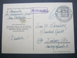 1945 , Notganzsache Mit Viel Text Aus BADENWEILER - Other & Unclassified