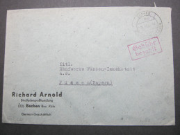 1947 , BECHEN über Bergisch Gladbach , GEBÜHR BEZAHLT , Klare Stempel Auf Brief - Other & Unclassified