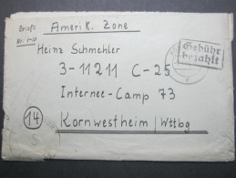 1946 ,  Koblenz   , GEBÜHR BEZAHLT , Klare Stempel Auf Brief, 2 Seitig Geöffnet - Altri & Non Classificati