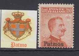 EGEO - PATMOS - N. 9 - Cv 450 Euro - GOMMA INTEGRA - MNH** - Egée (Patmo)