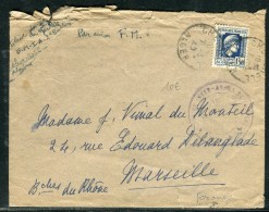 France / Algérie - Enveloppe De Cherchell Par Avion En FM En 1945 Pour Marseille - Réf D 54 - Brieven En Documenten