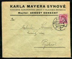 Tchécoslovaquie - Enveloppe Commerciale De Blansku En 1935 Pour Vyskov - Réf D 71 - Lettres & Documents