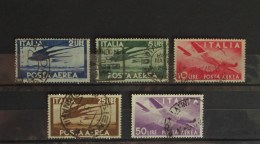 Italia 1945-46 Posta Aerea Demcratica 5 Valori Usati - Poste Aérienne