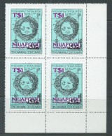 Tonga Niuafo'ou 1983 Island Map Definitives $1 Typography Surcharge In Different Shade Block Of 4 MNH - Tonga (1970-...)