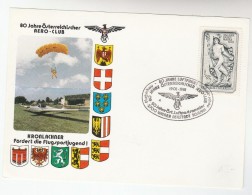 1981 AUSTRIA AERO CLUB Special EVENT COVER Card PARACHUTING Aviation Stamps Flight Paraachute - Parachutisme