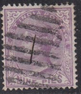 Diamond Without No. Madras Cancellation On Nine Pies Deep Mauve 1873, Renouf Jal Cooper Type 12d, British India Used, - 1854 Britse Indische Compagnie