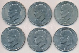 Amerikai Egyesült Államok 1971-1972. 1$ Cu-Ni 'Eisenhower' (6x) T:2
USA 1971-1972. 1 Dollar Cu-Ni... - Zonder Classificatie