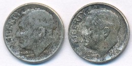 Amerikai Egyesült Államok 1957-1964. 1D Ag 'Roosevelt' (2x) T:2,2- Patina
USA 1957-1964. 1 Dime Ag... - Zonder Classificatie