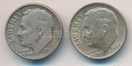 Amerikai Egyesült Államok 1951-1964. 1D Ag 'Roosevelt' (2xklf) T:2,2-
USA 1951-1964. 1 Dime Ag... - Zonder Classificatie