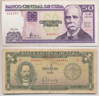 Kuba 1975. 1P 'Bankok államosításának 15. évfordulója' + 2002. 50P... - Zonder Classificatie