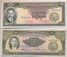 Fülöp-szigetek ~1949. 50P + 500P T:I,III
Philippines ~1949. 50 Pesos + 500 Peso C:UNC,F
Krause 138.d;... - Unclassified