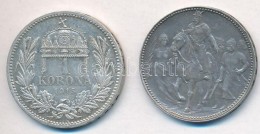 1896KB 1K Ag 'Millenium' + 1915KB 1K Ag 'Ferenc József' T:1-,2 Patina, Ph.
Adamo K6, K5.2 - Unclassified