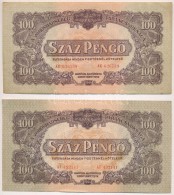 1944. 100P 'A Vöröshadsereg Parancsnoksága' (2x) T:I- - Non Classés