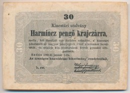 1849. 30kr 'Kossuth Bankó' Eltolódott Nyomat T:III - Ohne Zuordnung