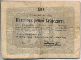 1849. 30kr 'Kossuth Bankó' T:III- Ly. - Non Classés