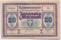 Ausztria / Bécs 1918. 20K  Pénztári Utalvány T:III Ly.
Austria / Wien 1918. 20 Kronen... - Non Classés
