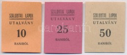 Nagyszalonta ~1920. 10 Bani + 25 Bani + 50 Bani 'Szalontai Lapok' Utalvány, Az 50 Bani... - Non Classés