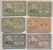 Pécs 1919. 10f (3x) + 20f + 50f (2xklf) Házipénztár-pénztárjegy... - Non Classés