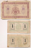 Miskolc 1919. 1K (2x) 'O' és 'L' Sorozatok + 1919. Május 14. 20K T:IV - Non Classés