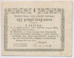 Rozsnyó 1849. 1kr 'Rozsnyó Bánya Város Pénztári Utalványa'... - Non Classés