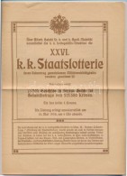 Ausztria 1908. 'XXVI. Császári és Királyi Állami Sorsjáték'... - Non Classés