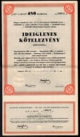 1946. 'Ideiglenes Kötelezvény A Budapest SzékesfÅ‘város 1914. évi 4 1/2%-os... - Ohne Zuordnung