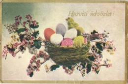 T2/T3 'Húsvéti üdvözlet' / Easter Greeting Postcard, Eggs (EK) - Non Classés