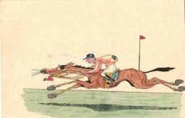 ** T1/T2 Jockey, Humour; Hand Tinted Postcard H. H. I. W. Nr. 493. - Zonder Classificatie