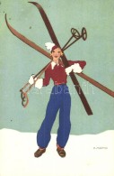 ** T2 Skiing Lady, Edition Stehli No. 608. S: E. Martin - Ohne Zuordnung