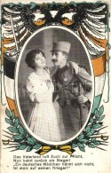 T2/T3 Viribus Unitis Propaganda Card, Coat Of Arms, Soldier With Lady (EK) - Unclassified