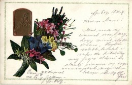 T2 1915 Isonzo Armee / WWI Military Memorial Card, Floral Emb. - Unclassified