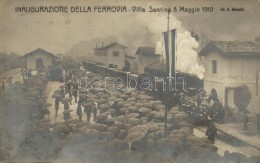 T2/T3 1910 Villa Santina, Inaugurazione Della Ferrovia, Fot. U. Antonelli / Inauguration Of The Railway Station,... - Non Classés