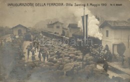 T2/T3 1910 Villa Santina, Inaugurazione Della Ferrovia, Fot. U. Antonelli / Inauguration Of The Railway Station,... - Unclassified