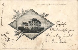 T2/T3 Weilheim In Oberbayern, Das Städtische Pensionat Zu Weilheim / Hotel, Floral. K. Limberg - Unclassified