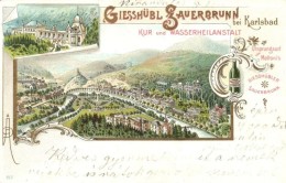 T2 1899 Kyselka / Karlovy Vary; Giesshübl Sauerbrunn Bei Karlsbad, Mattoni, Litho - Unclassified
