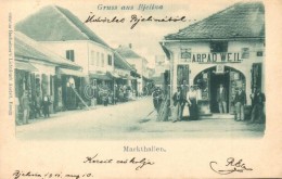 T2/T3 Bjelina, Bijeljina; Markthallen / Market Square, Arpad Weil's Hungarian Goods Shop - Non Classés