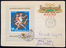 1968 Mexikói Olimpia Aranyérmeseinek Németh Angéla (1946-2014), Tatai Tibor (1944-),... - Andere & Zonder Classificatie