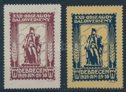 1929 XXII. Országos Dalosverseny, Debrecen 2 Db Levélzáró - Unclassified