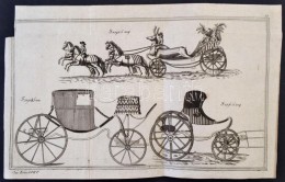 Cca 1800-1850 Lovaskocsikról Készült Régi Metszet, Fametszet, Papír, Jelzés... - Estampes & Gravures