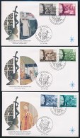 1996 II János Pál Pápa Utazásai Sor 3 Db FDC-n Mi 1190-1195 - Other & Unclassified