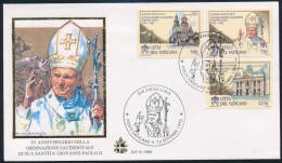 1996 II. János Pál Pápa 50. Papi Jubileuma Sor FDC-n Mi 1181-1183 - Andere & Zonder Classificatie