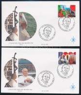 1995 II. János Pál Pápa Világ Körüli útja Sor 2 Db FDC-n Mi 1161-1162 - Autres & Non Classés