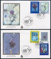 1995 50 éves Az ENSZ; Modern Festmények Sor 2 Db FDC-n Mi 1153-1157 - Autres & Non Classés